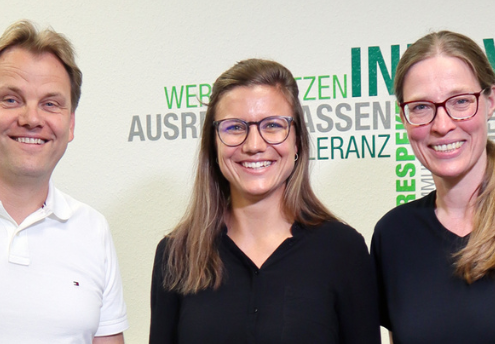 Die Kollegen in Mülheim-Kärlich begrüßen Anna Engell von der Schlaganfallhilfe