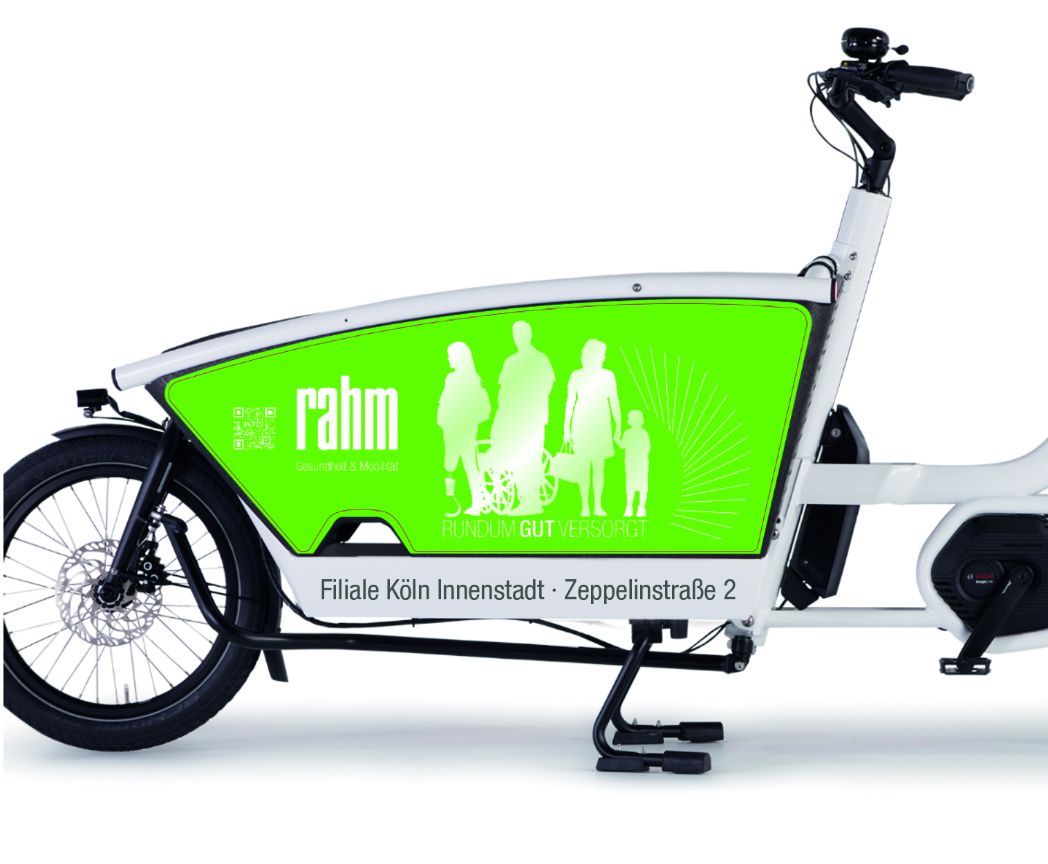 So könnte das rahm Lastenrad für den Flagship-Store Zeppelinstraße aussehen